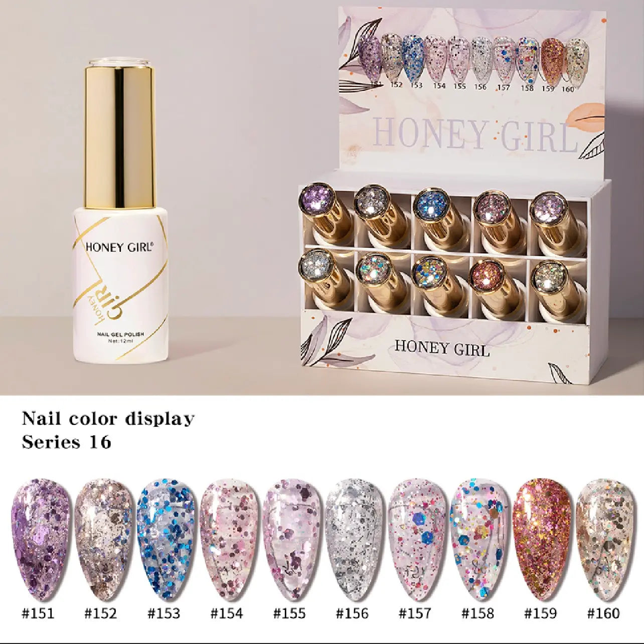 HONEY GIRL Gel Polish Set – 160 Colors - 12ml each