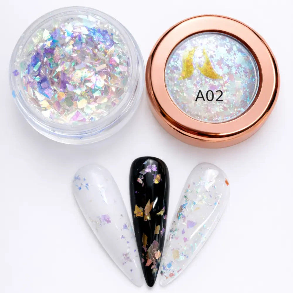 AU Nails Dreamy Glass Flakes Collection
