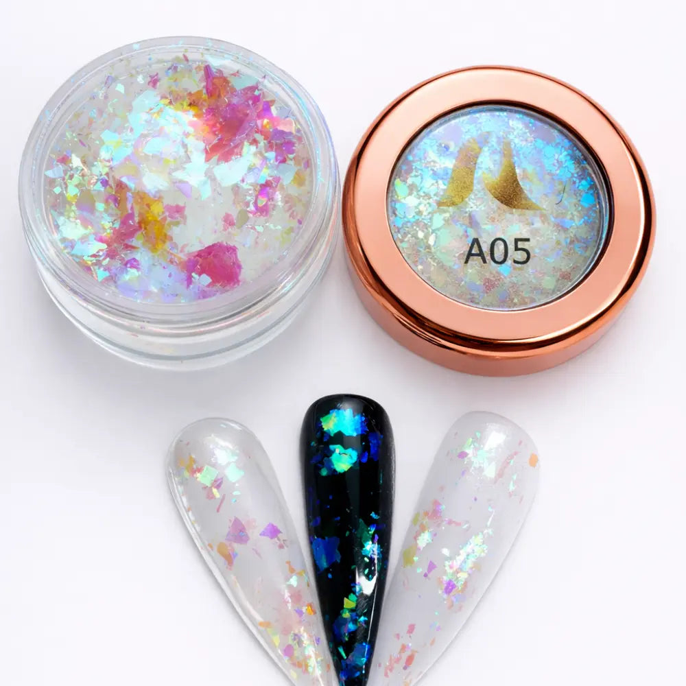 AU Nails Dreamy Glass Flakes Collection