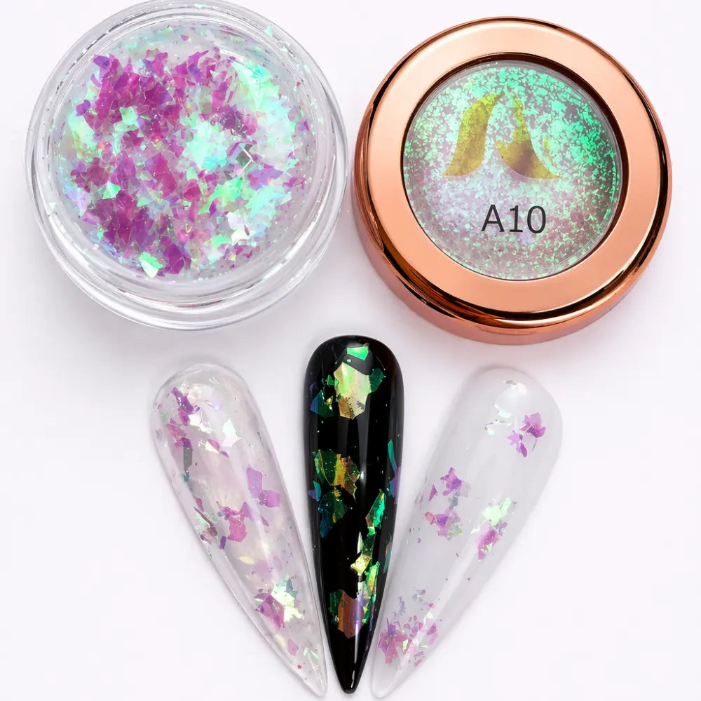 AU Nails Dreamy Glass Flakes Collection