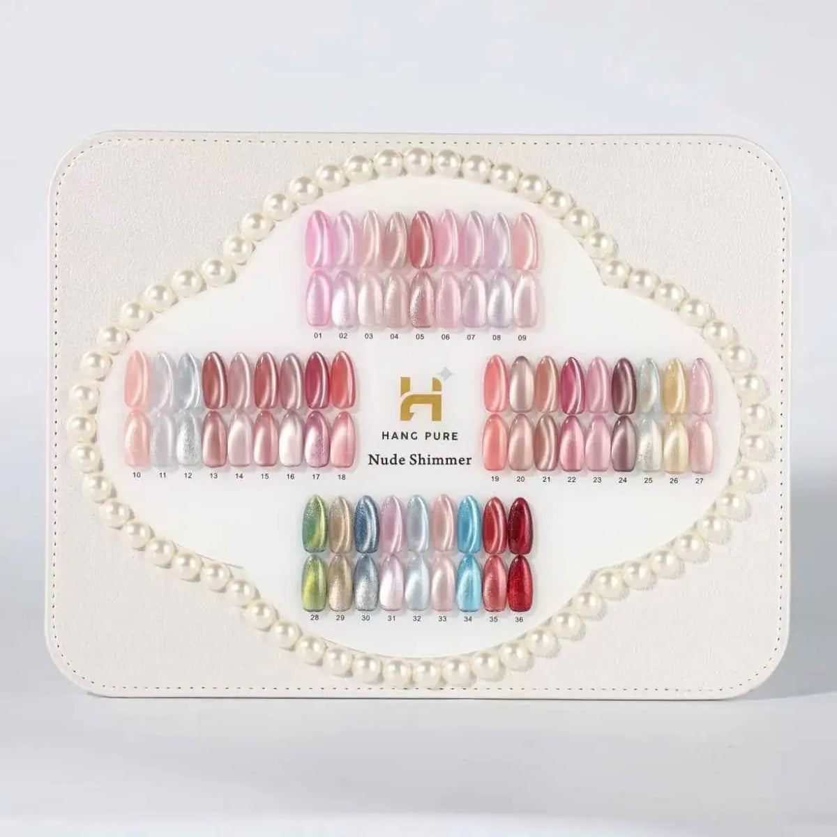 Hang Pure Nude Shimmer Cat Eye 36 Colors Set - Free Color Chart Display