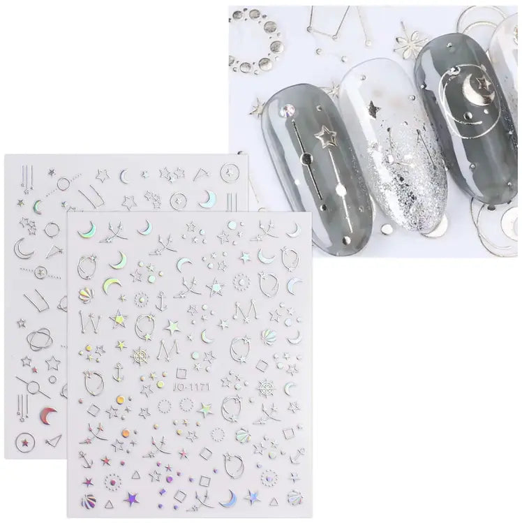 Hologram Y2K Sticker Sun/Moon/Star (Set of 12pcs)