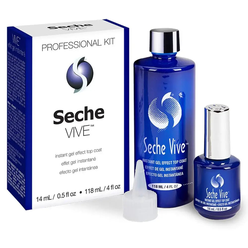 Seche Vive AirDry Gel Effect Top Coat Refill 4oz + 0.5oz Set