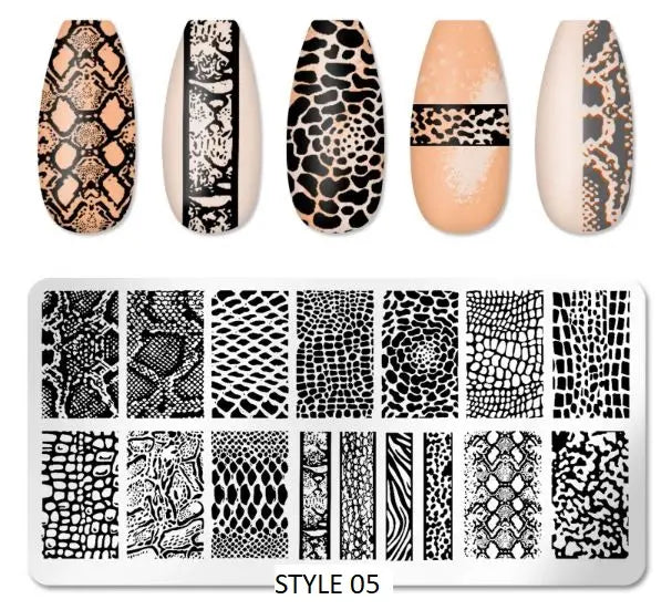 Stainless Steel Stamping Plate Nail Art - Various in Design Styles