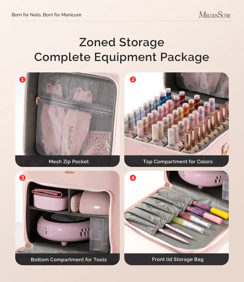 MelodySusie ManiCaddy Partitioned Storage Case for Manicure Tools