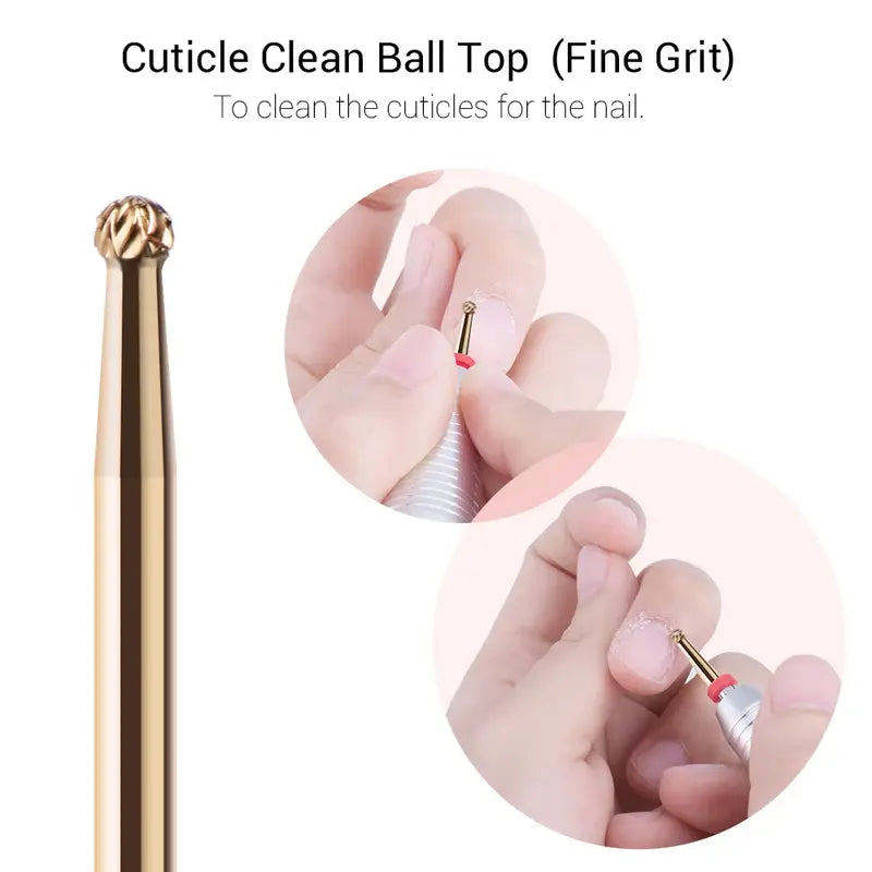 MelodySusie Gold Carbide Nail Drill Bits Set (7Pcs)