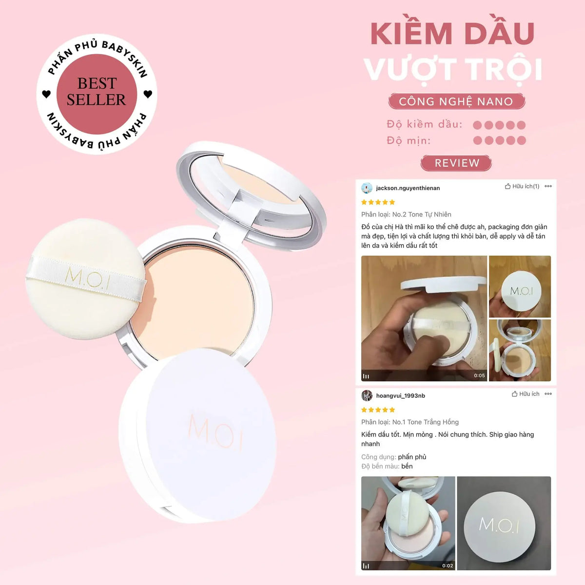 Phấn Phủ - M.O.I Baby Skin Powder 10g