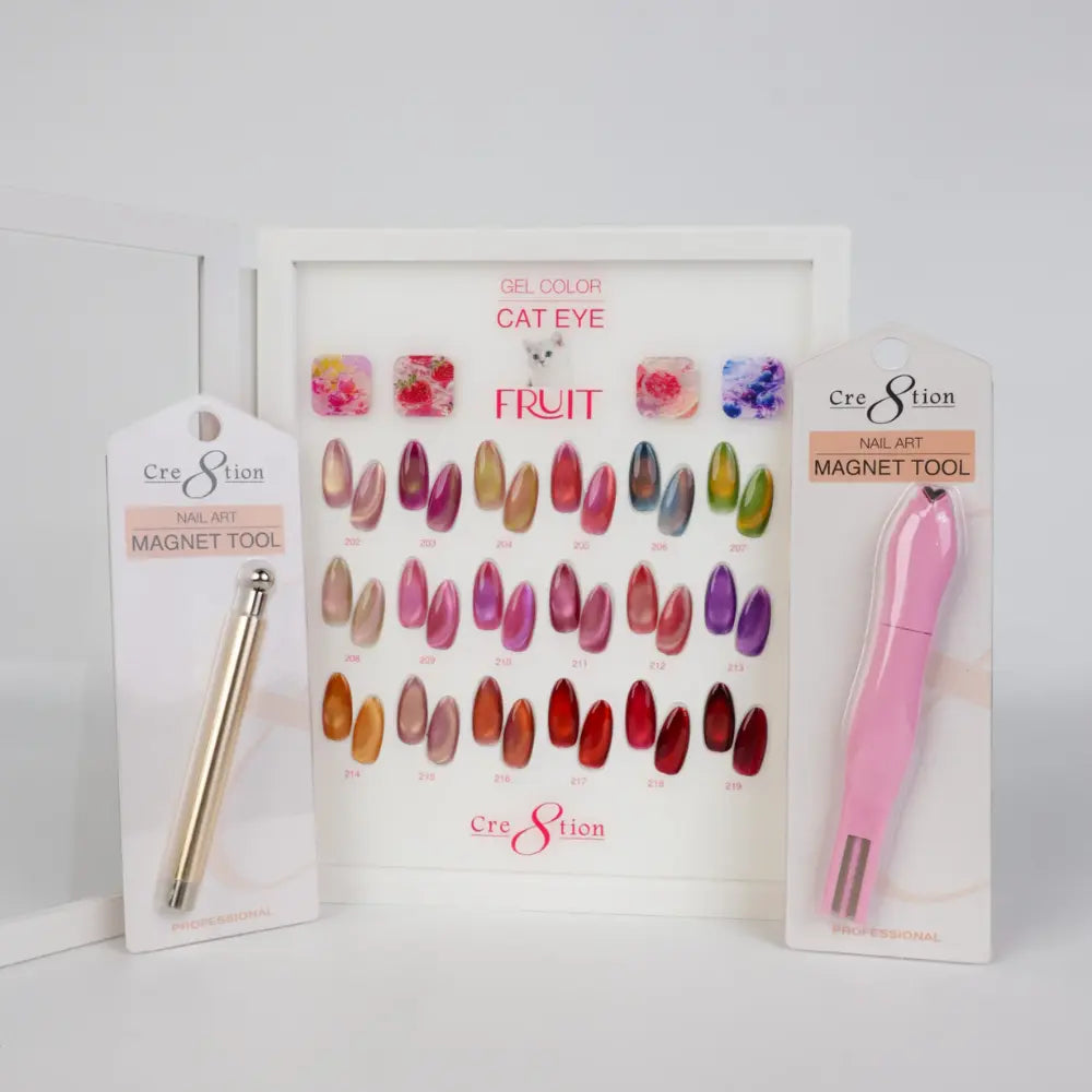 Cre8tion Fruit Cat Eye Gel Kit 0.5 oz – 18 Colors + 2 Free Top Coats