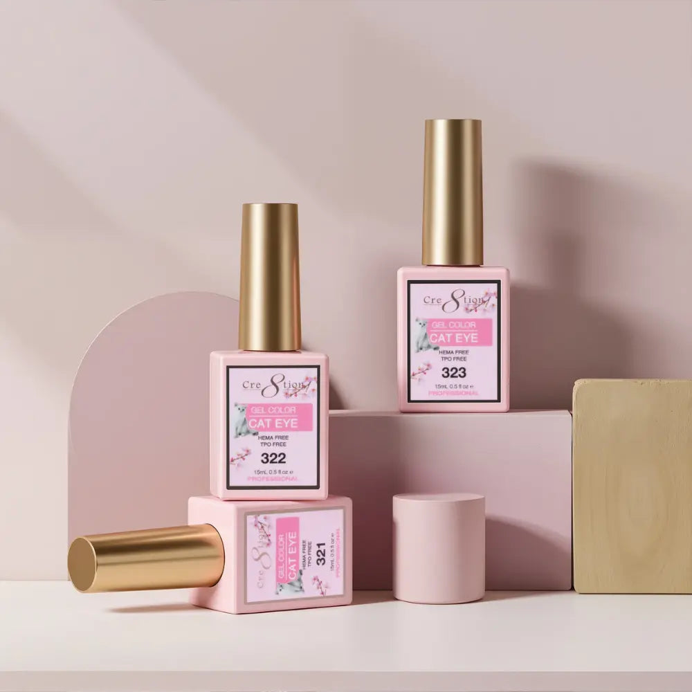 Cre8tion Cherry Blossom Cat Eye Gel Kit – 24 Colors + 5 Free Top Coats