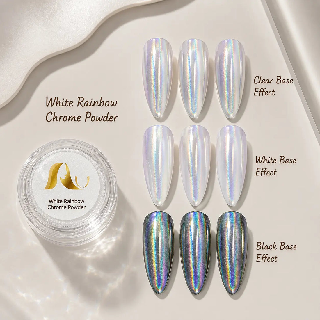 AU White Rainbow Chrome Powder