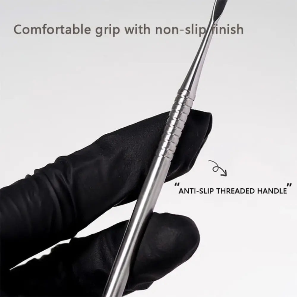 Double Headed Spoon Metal Carved Stick