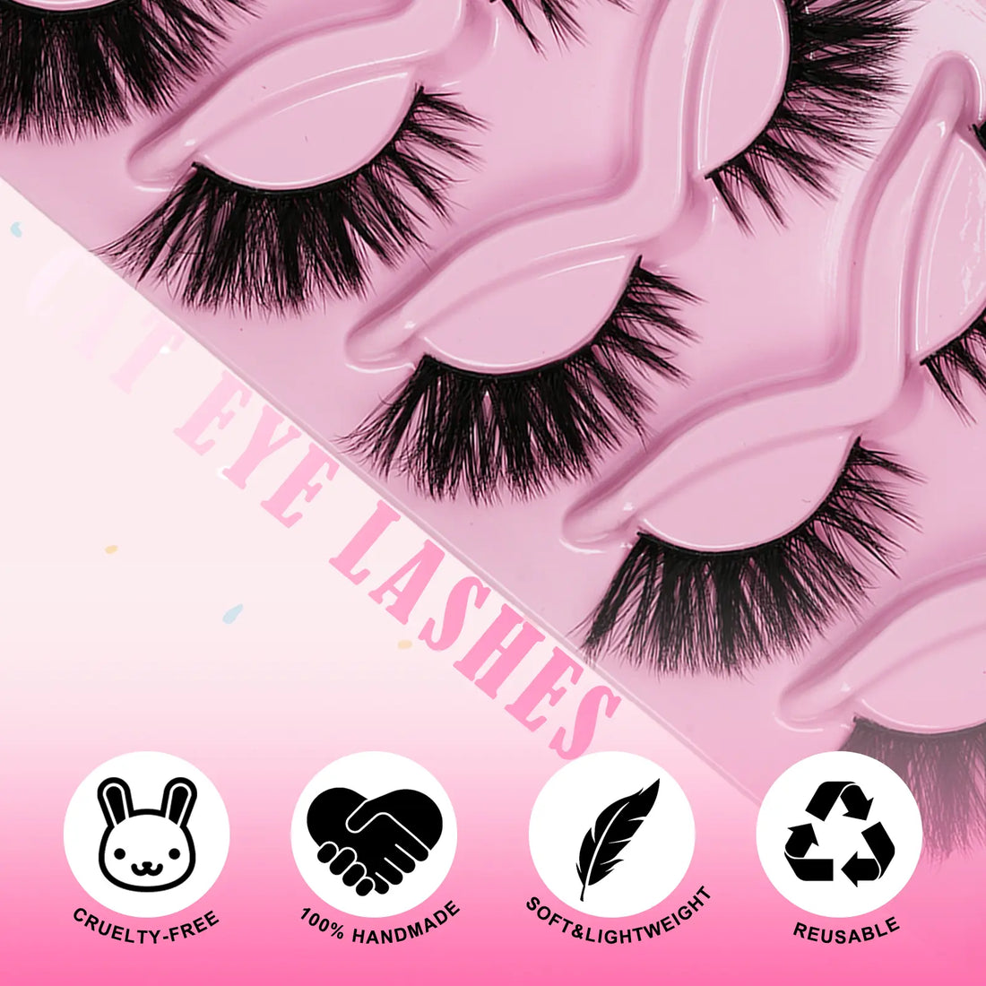 5 Pairs Fluffy Volume False Eyelashes Set with Lash Brush