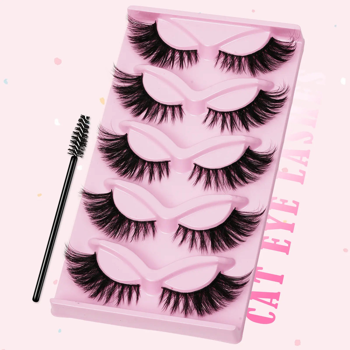 5 Pairs Fluffy Volume False Eyelashes Set with Lash Brush