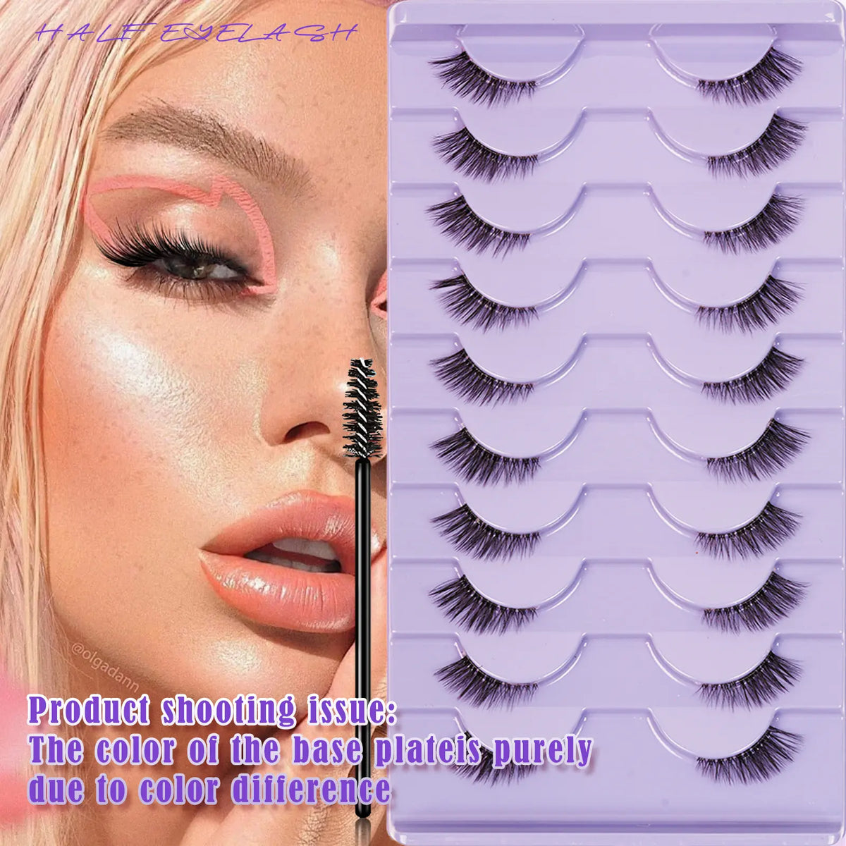 10 Pairs Natural False Eyelashes Set with Lash Brush