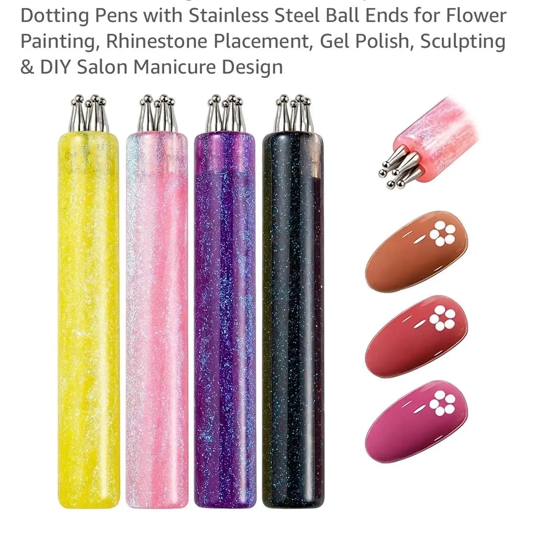 Nail Art Dotting Pen - Stainless Steel Flower Tool