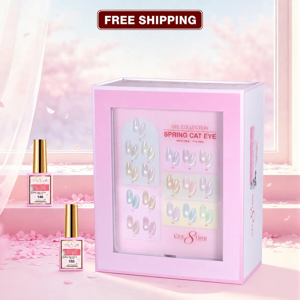 Cre8tion Spring Cat Eye Gel Set - 18 Colors, 0.5 fl oz Each