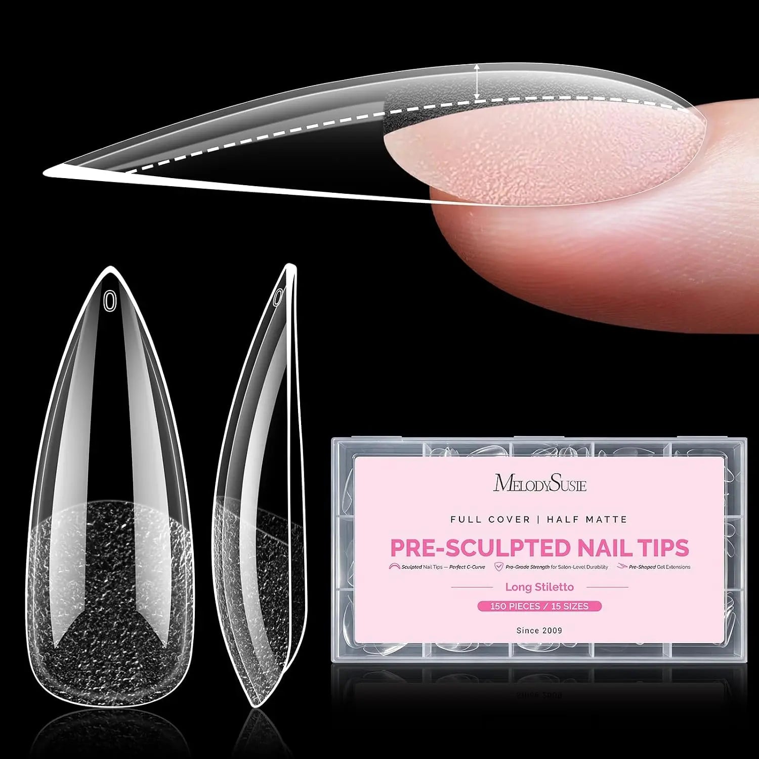 MelodySusie Pre-Sculpted Apex Nail Tips