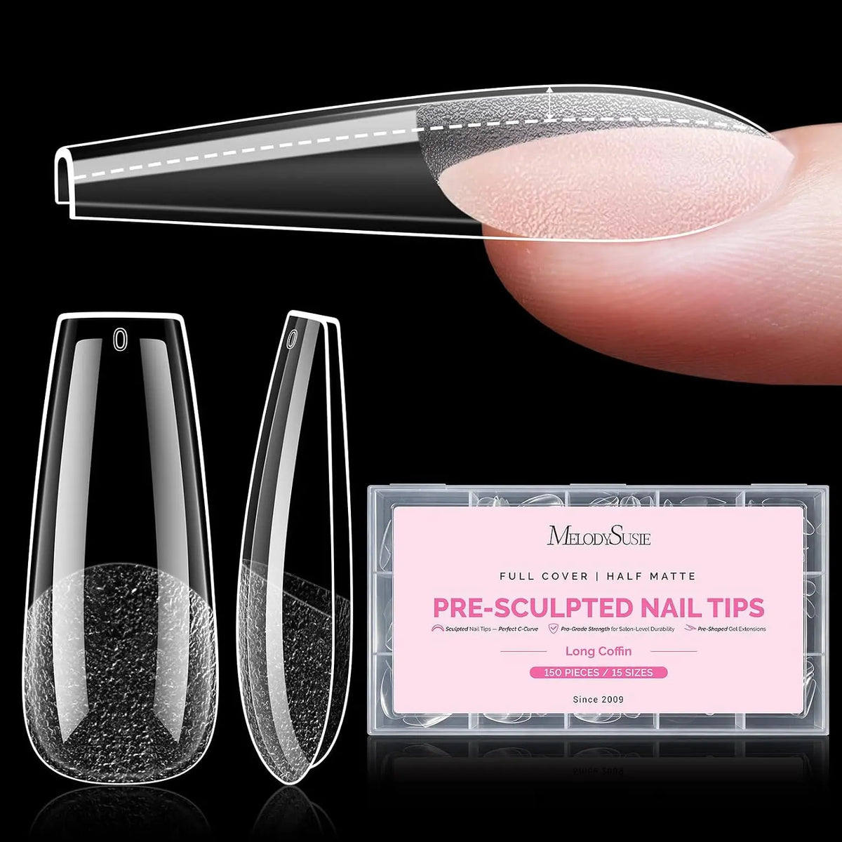 MelodySusie Pre-Sculpted Apex Nail Tips