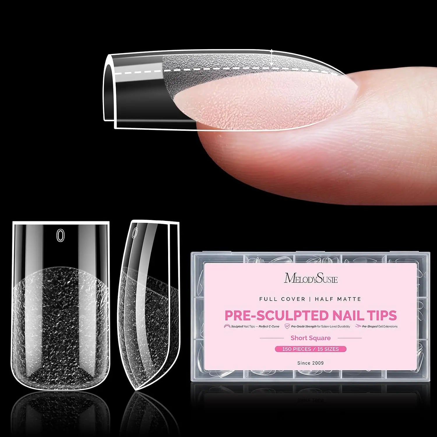 MelodySusie Pre-Sculpted Apex Nail Tips