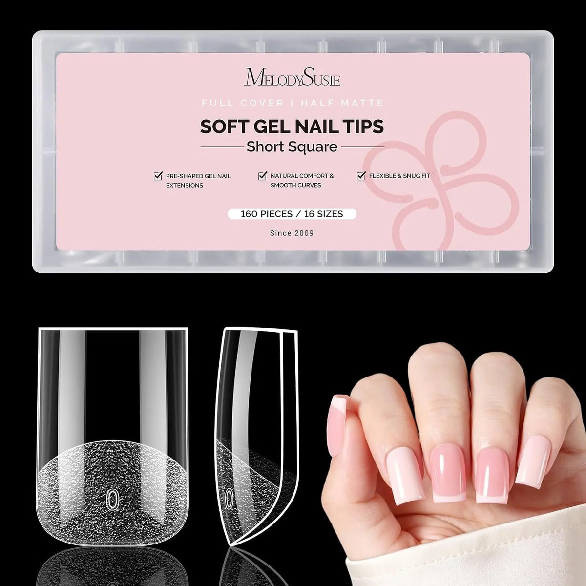 MelodySusie Clear Nail Tips - 160Pcs