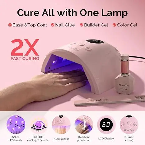 MelodySusie Gel Nail Polish Kit with UV Light P-PLUS30F