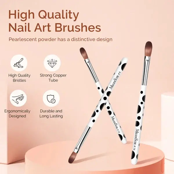 Acrylic Nail Brush Set (3Pcs) - White