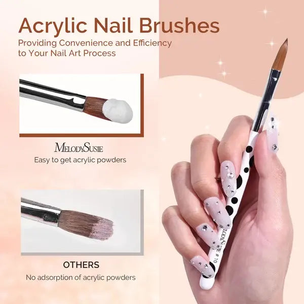Acrylic Nail Brush Set (3Pcs) - White