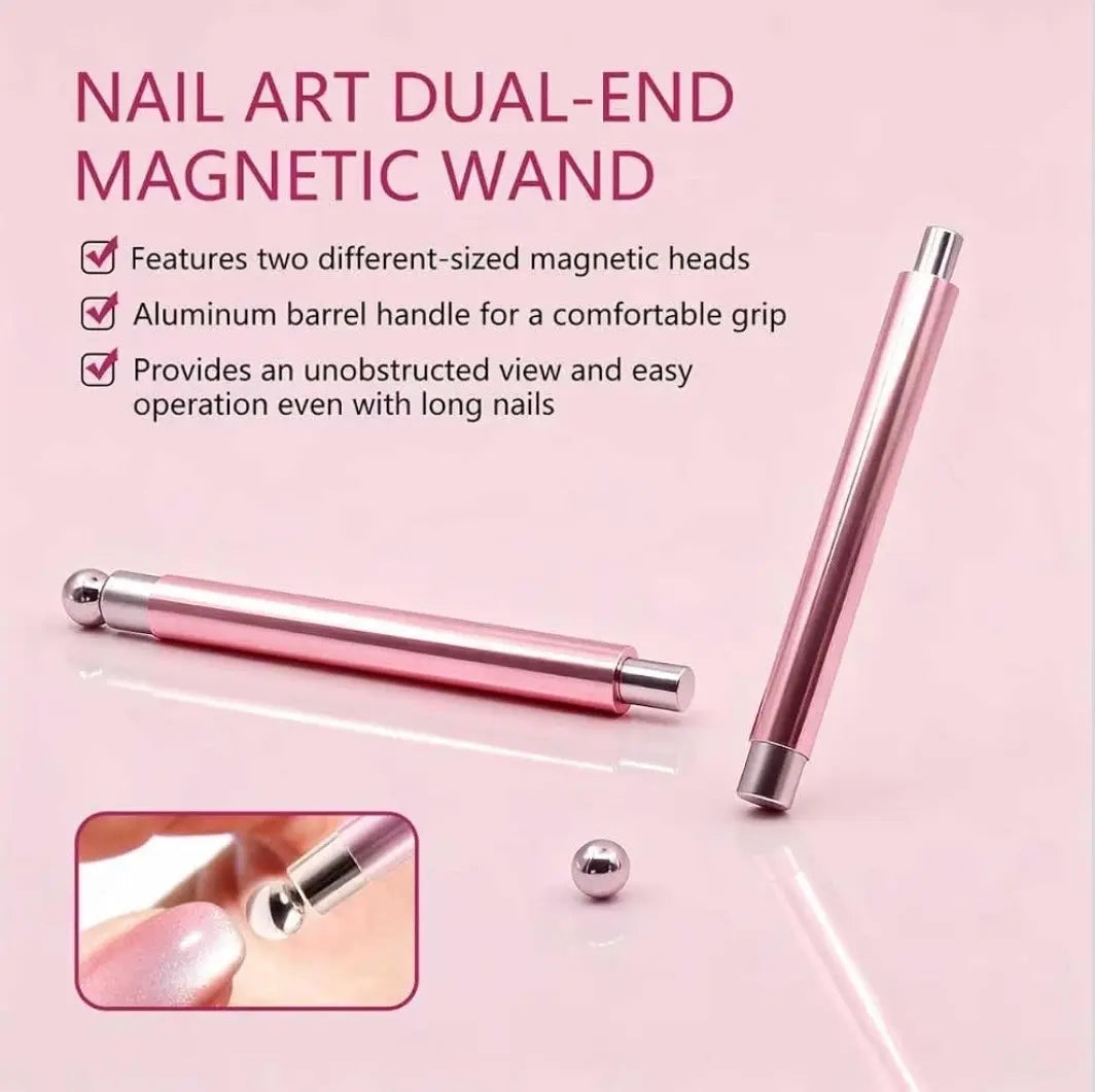 AU Nails Dual-End Cat-Eye Magnet Wand - Ball & Round Head