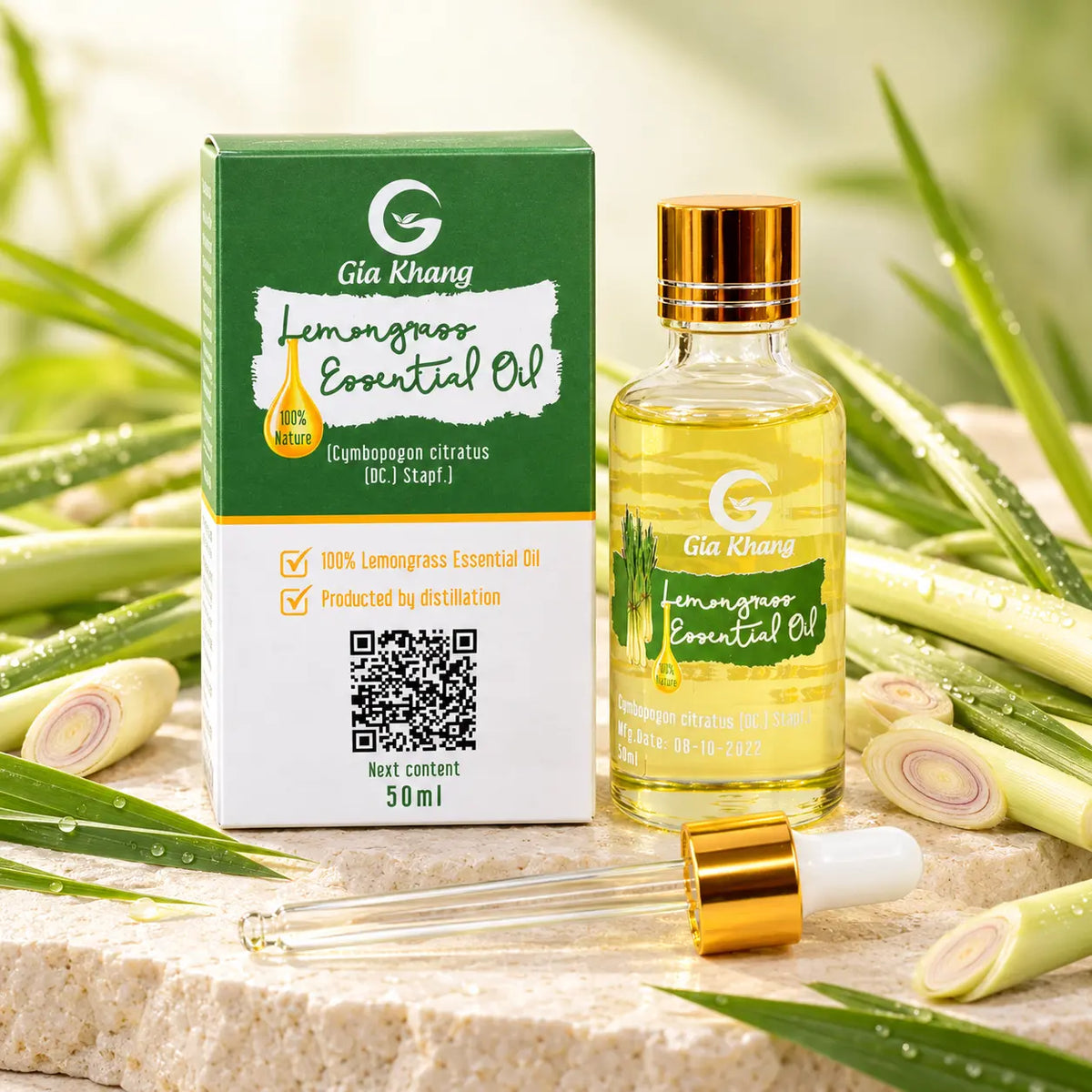 TINH DẦU SẢ CHANH GIA KHANG - Lemongrass Essential Oil 50ml