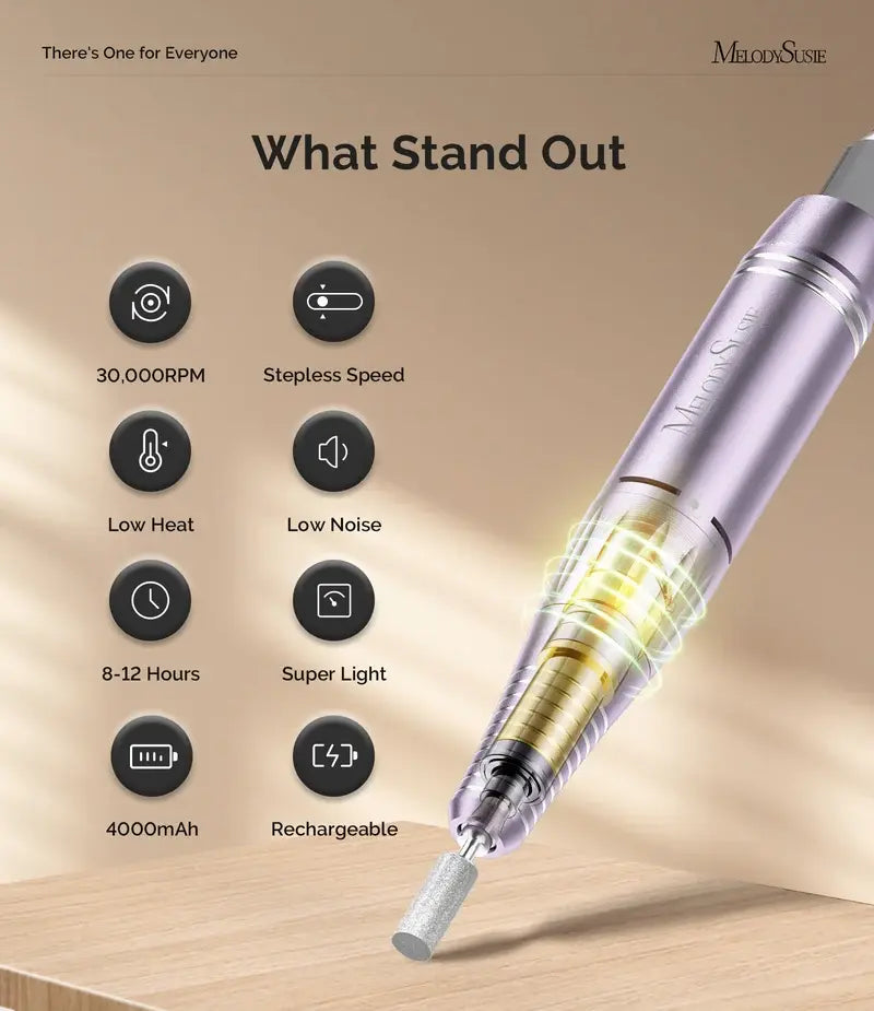 SC300F Clip-On Rechargeable Nail Drill 30,000RPM