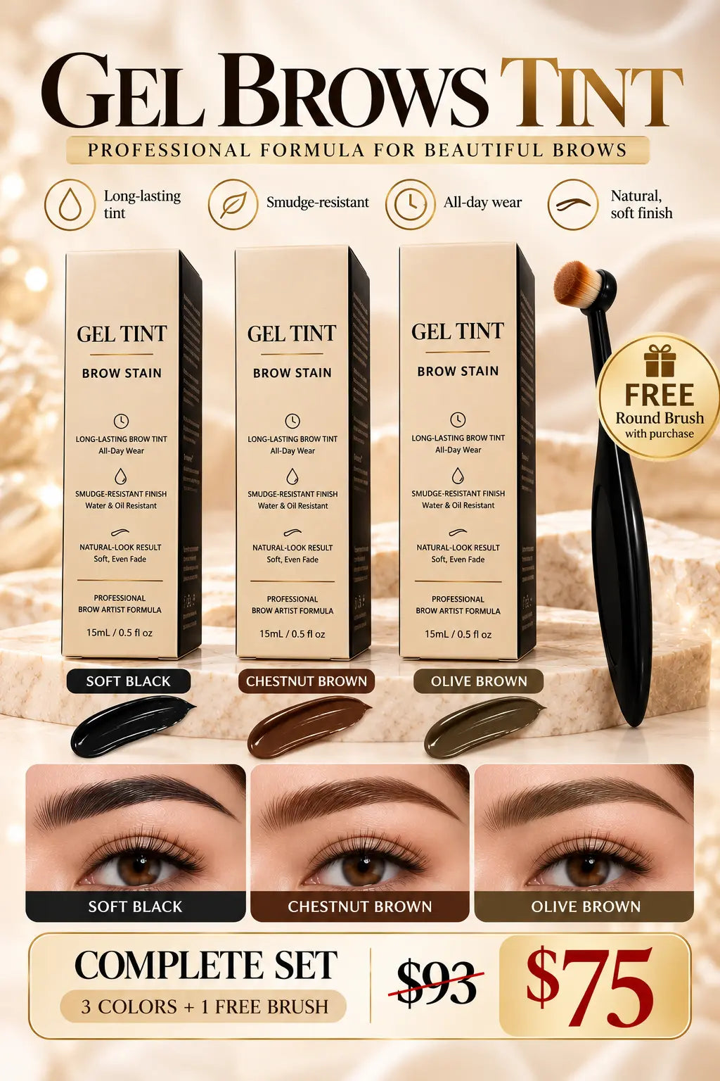 Gel Brows Tint – Brow Stain 15mL (Single or Complete Set)