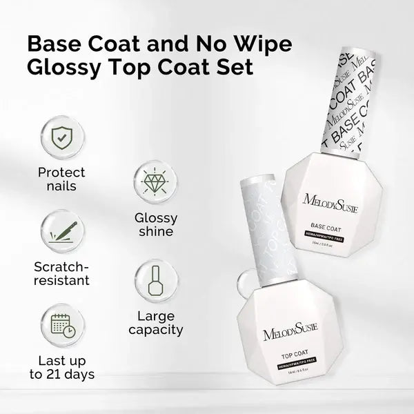 Top Coat & Base Coat - HEMA-Free & HPMA-Free & TPO-Free Gel Nail Polish 0.5 fl oz/15ml