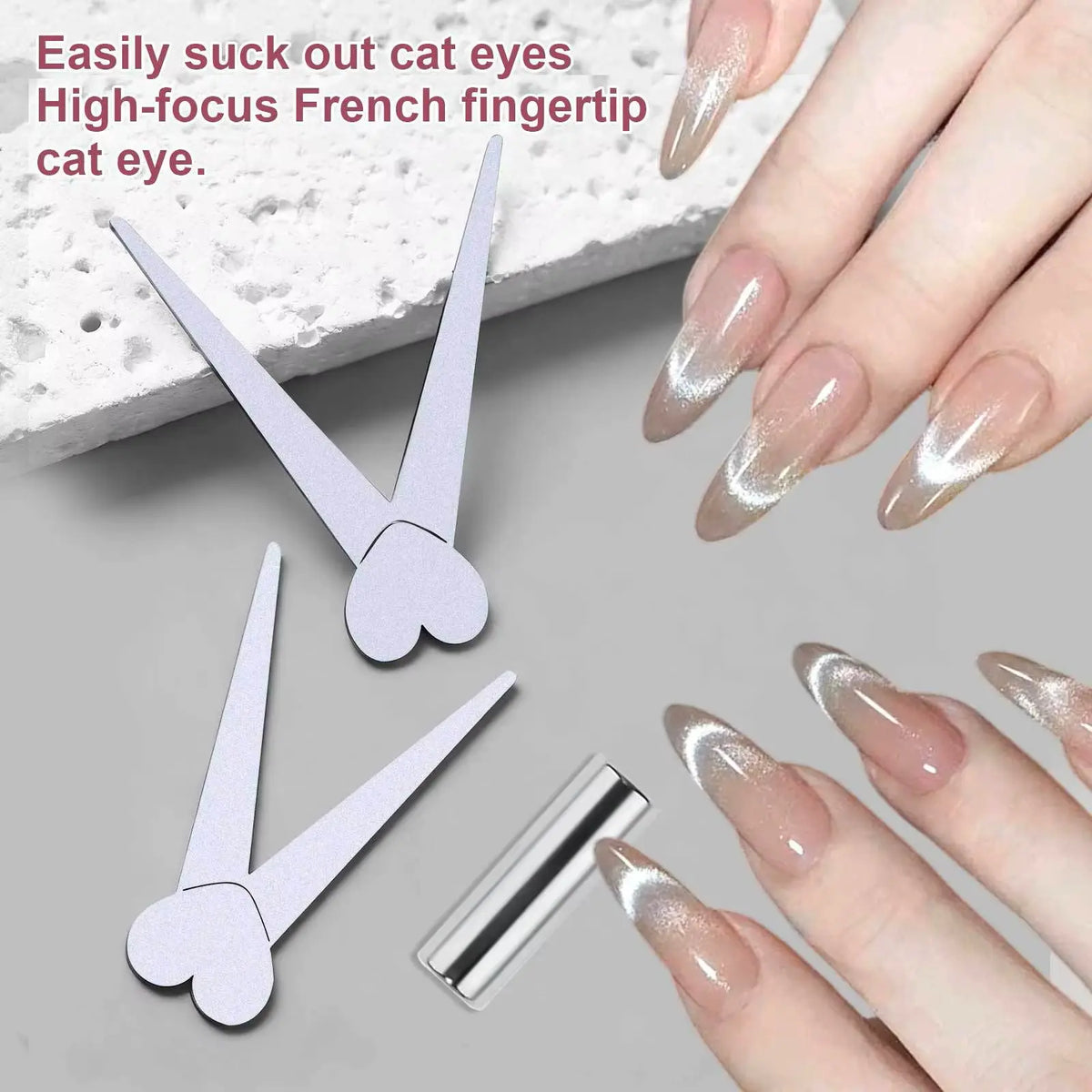 Magnets Cateye design French line V Shaped (small & large) & cylindrical - Set of 6pcs