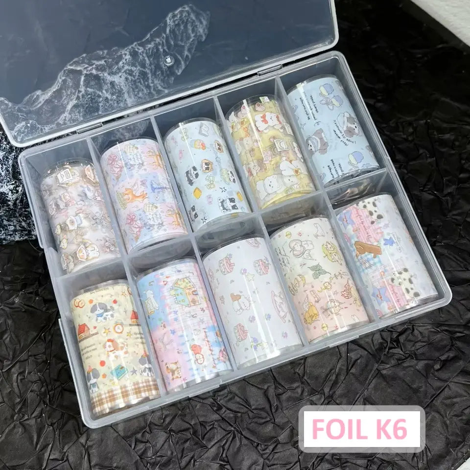 Transfer Foil Korean Style Design Box of 10 rolls (Many Styles Pick by choice)