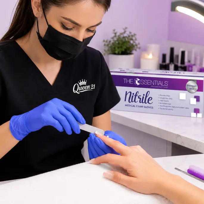 QUEEN 21 - Nitrile Gloves Bulk Box - Nail Tech & Medical