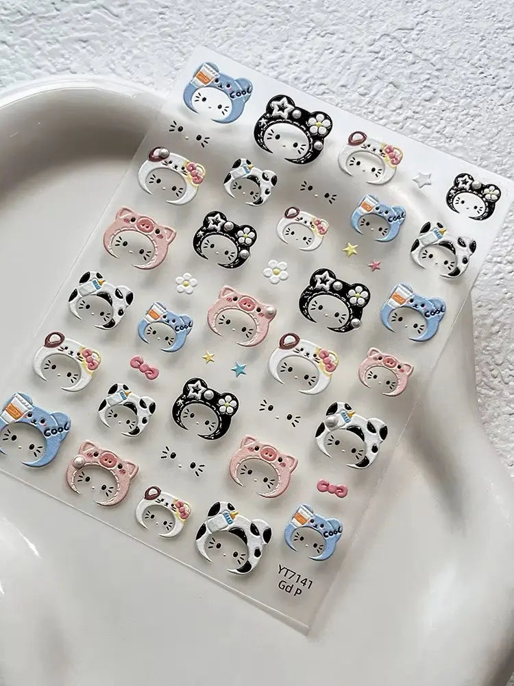 3D Kawaii Hello Kitty Nail Sticker Art Decoration (Set of 2)