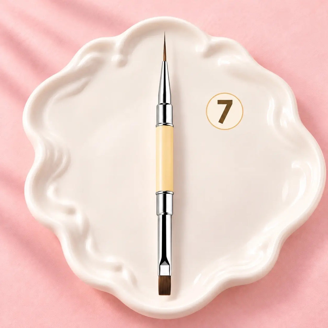 Premium Double-Ended Nail Art Brush No. 7