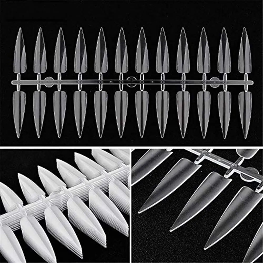 240-Piece Clear Stiletto Nail Practice Tips