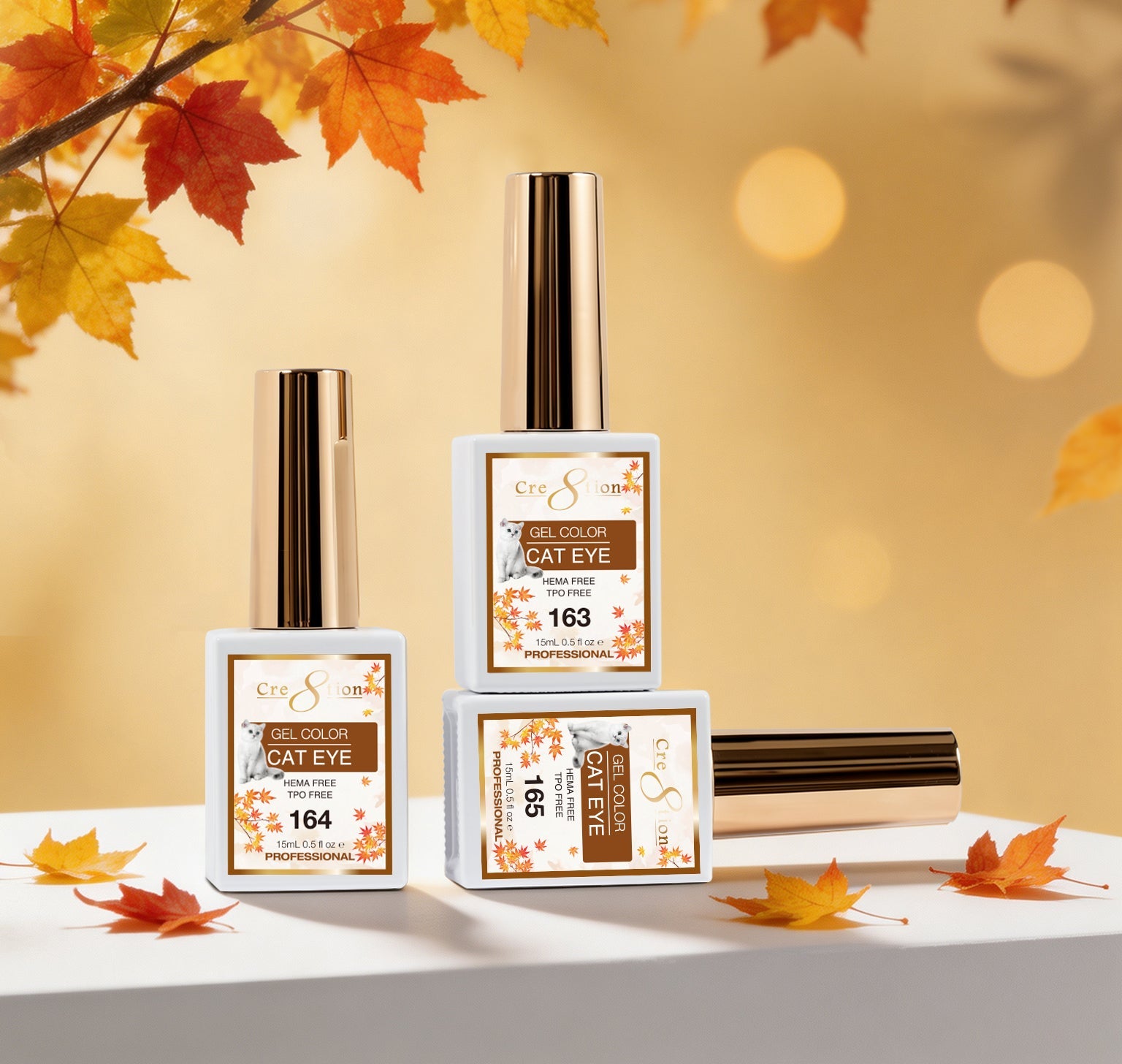 Cre8tion Autumn Cat Eye Gel Set - 24 Colors, 0.5 fl oz Each