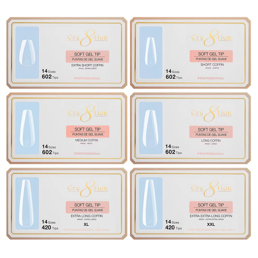 Cre8tion Soft Gel Tips - COFFIN