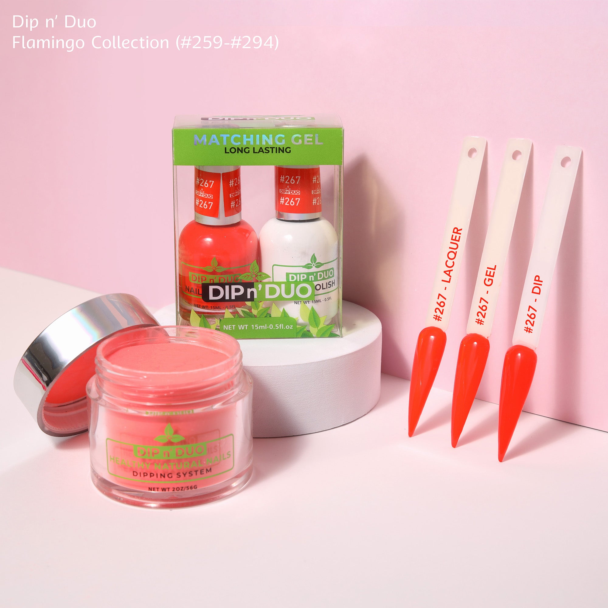 Dip n Duo Flamingo Collection Color 267 Gel polish Nail Lacquer Dipping Powder