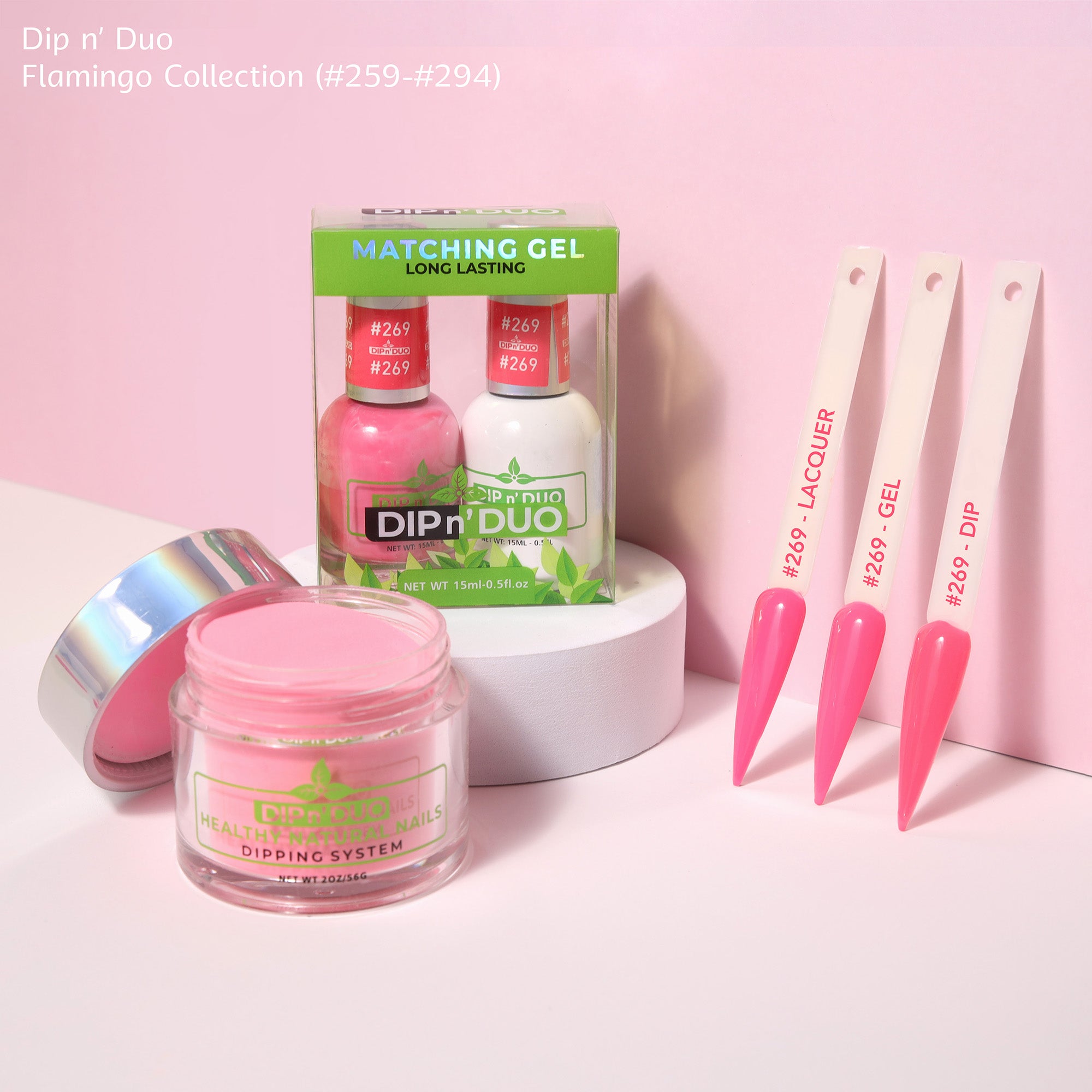 Dip n Duo Flamingo Collection Color 269 Gel polish Nail Lacquer Dipping Powder