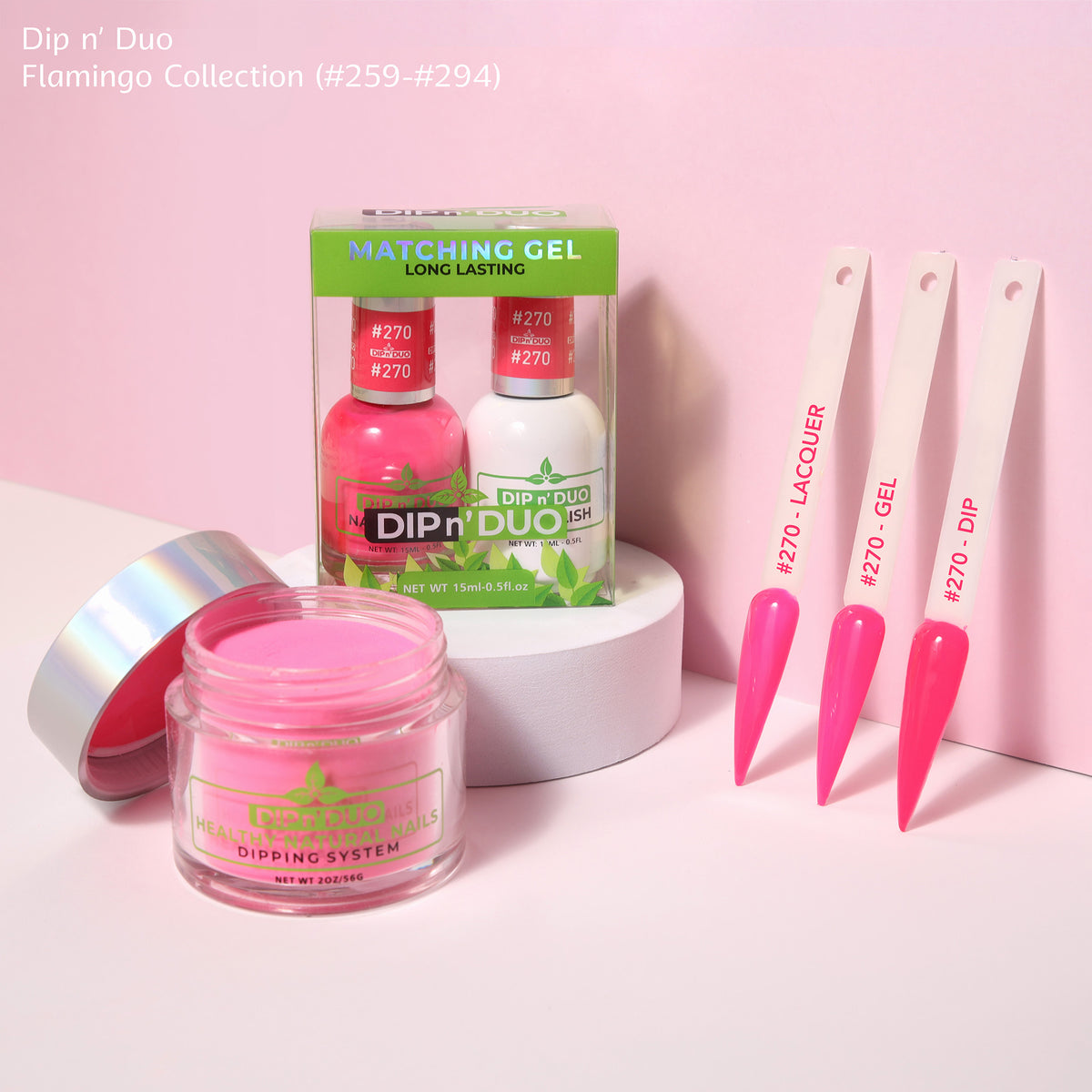 Dip n Duo Flamingo Collection Color 270 Gel polish Nail Lacquer Dipping Powder