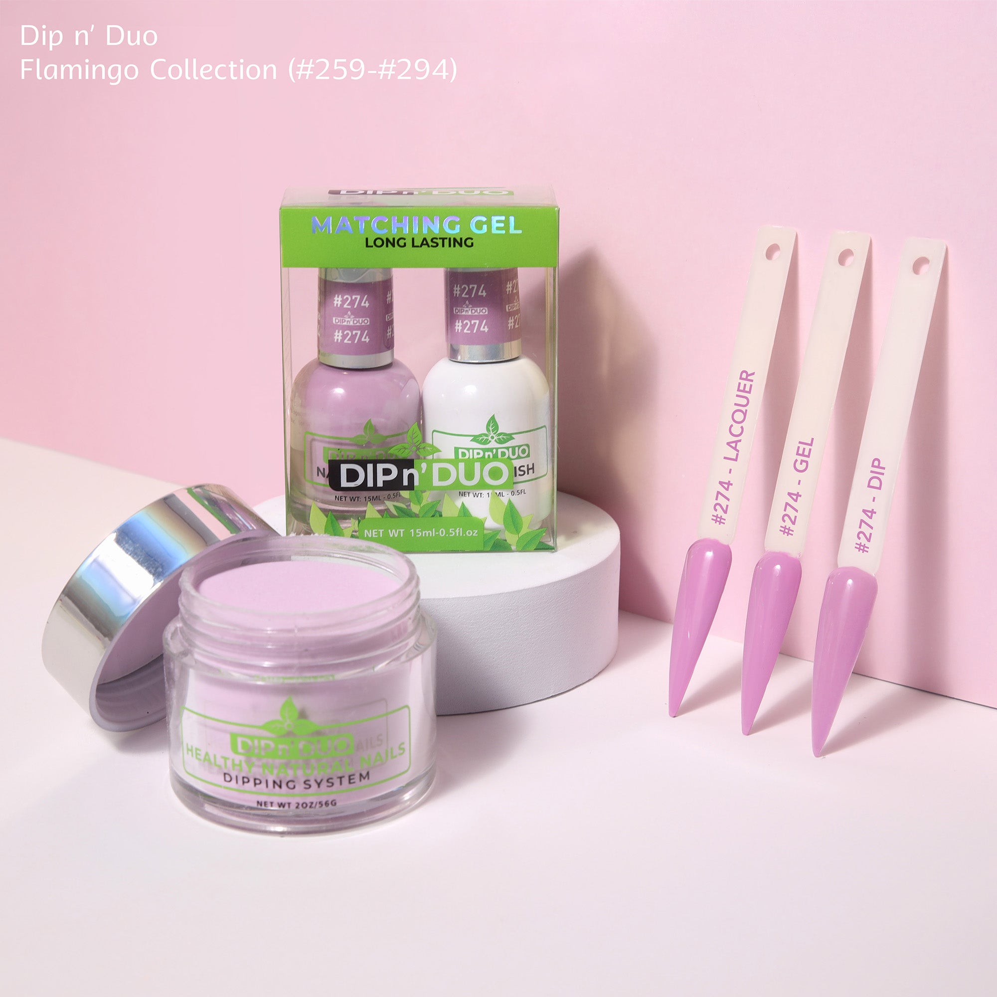 Dip n Duo Flamingo Collection Color 274 Gel polish Nail Lacquer Dipping Powder