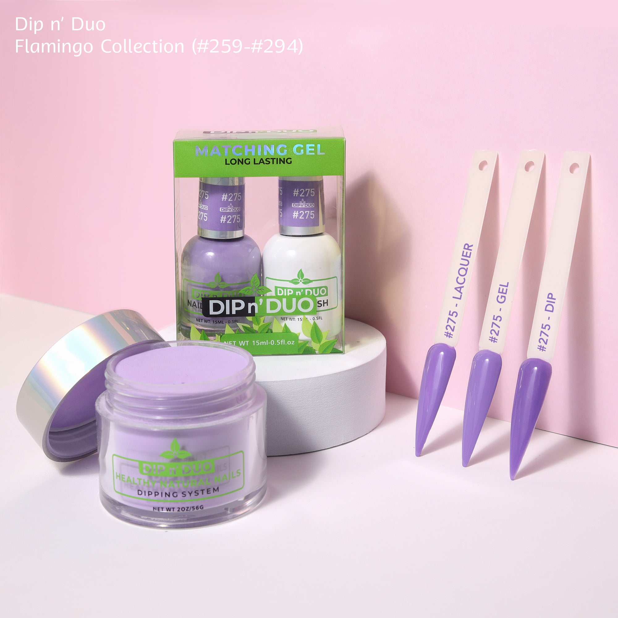 Dip n Duo Flamingo Collection Color 275 Gel polish Nail Lacquer Dipping Powder