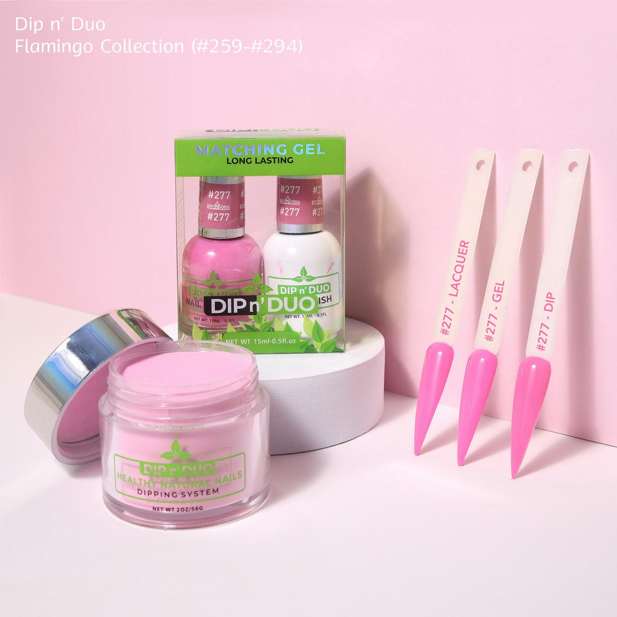 Dip n Duo Flamingo Collection Color 277 Gel polish Nail Lacquer Dipping Powder
