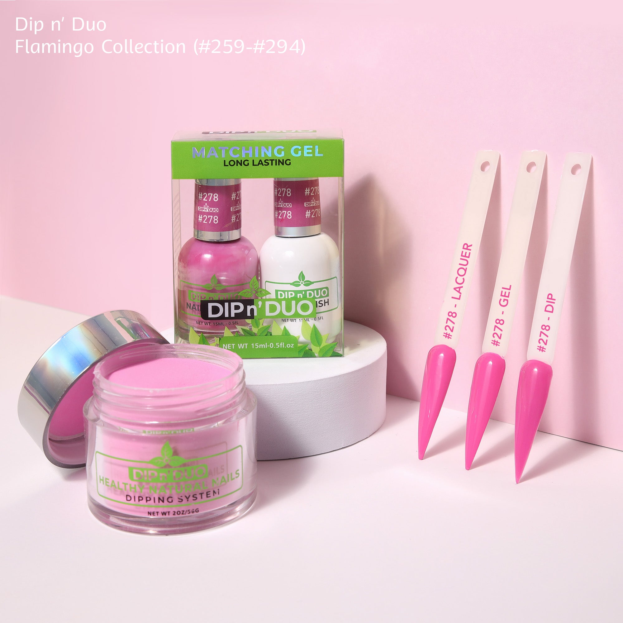 Dip n Duo Flamingo Collection Color 278 Gel polish Nail Lacquer Dipping Powder