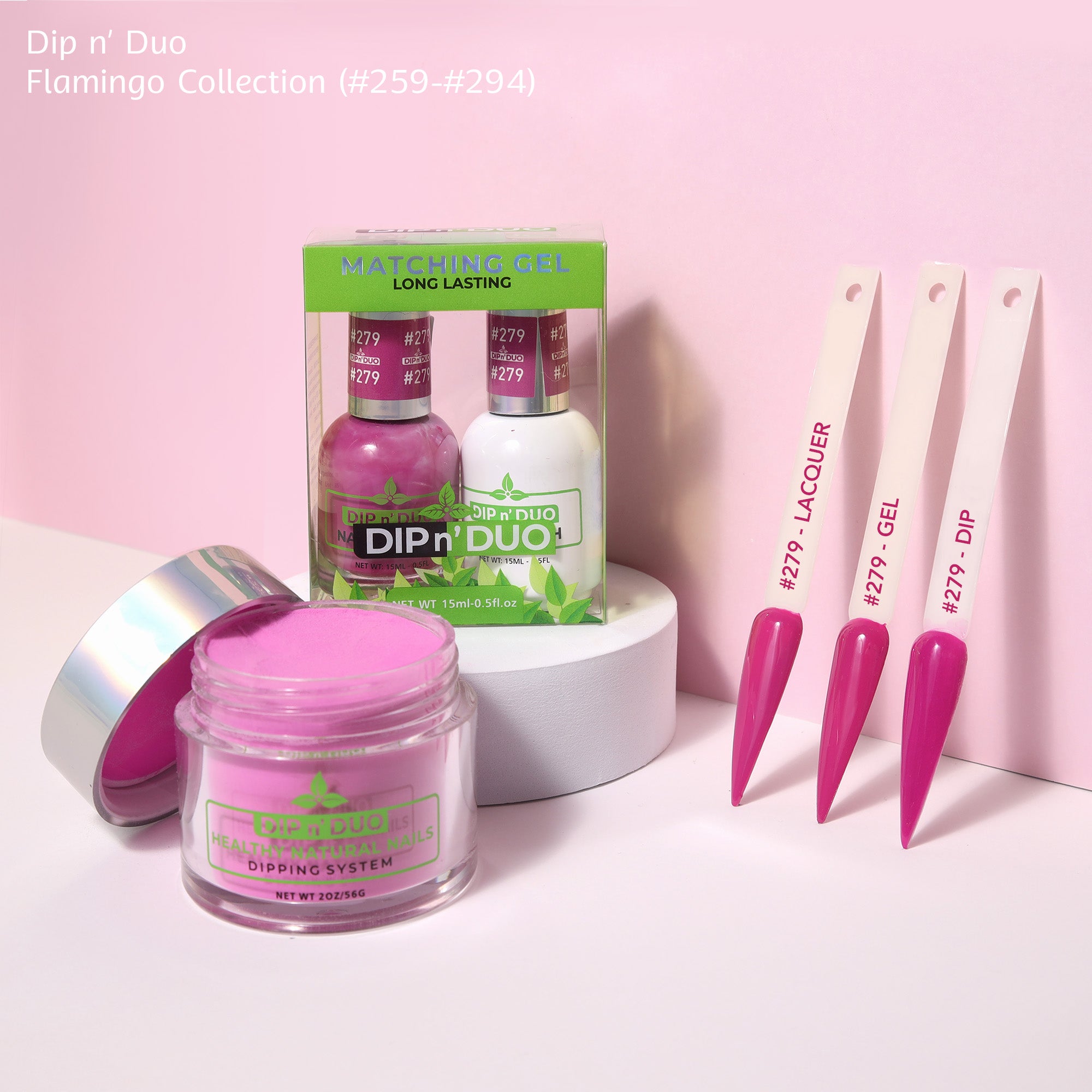 Dip n Duo Flamingo Collection Color 279 Gel polish Nail Lacquer Dipping Powder