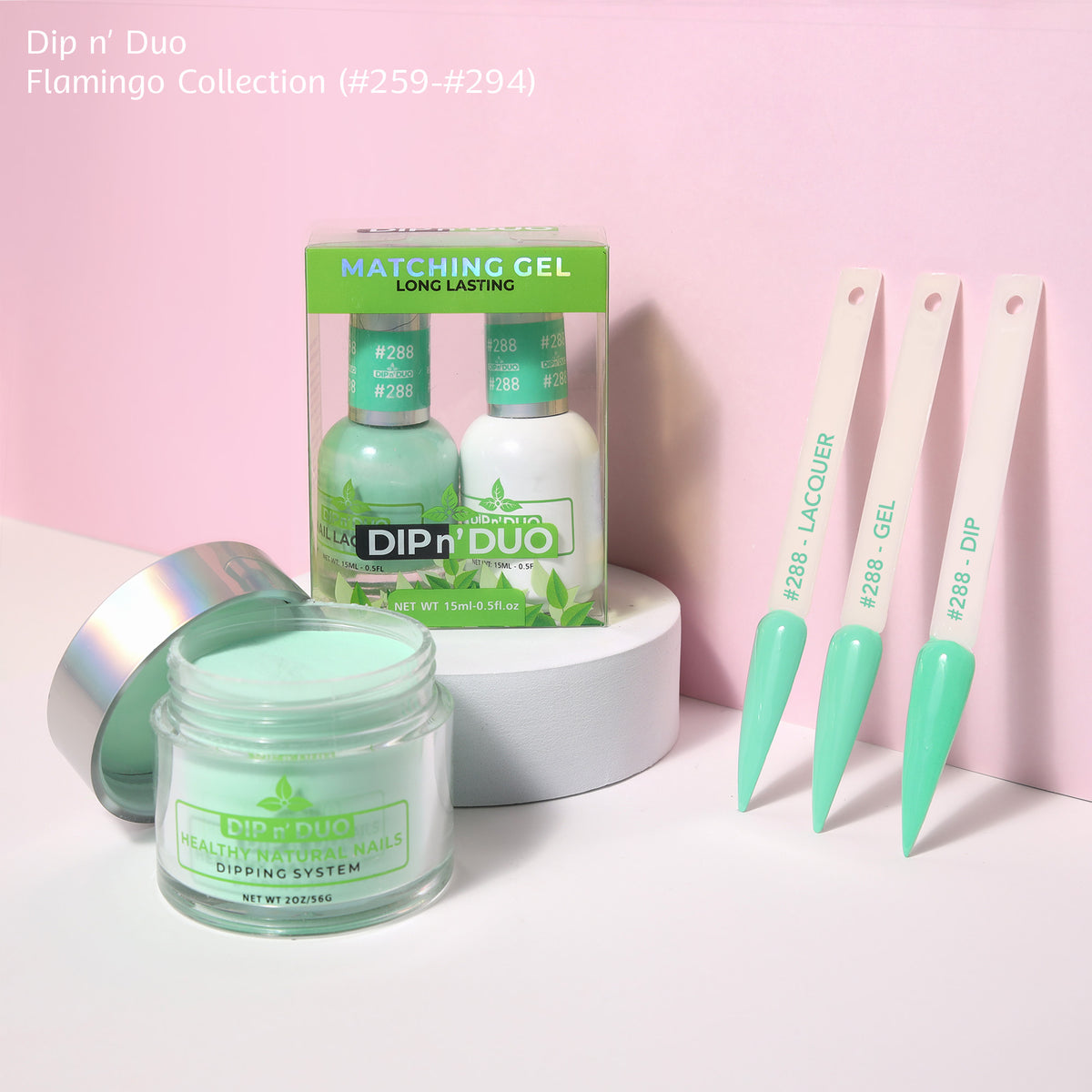 Dip n Duo Flamingo Collection Color 288 Gel polish Nail Lacquer Dipping Powder
