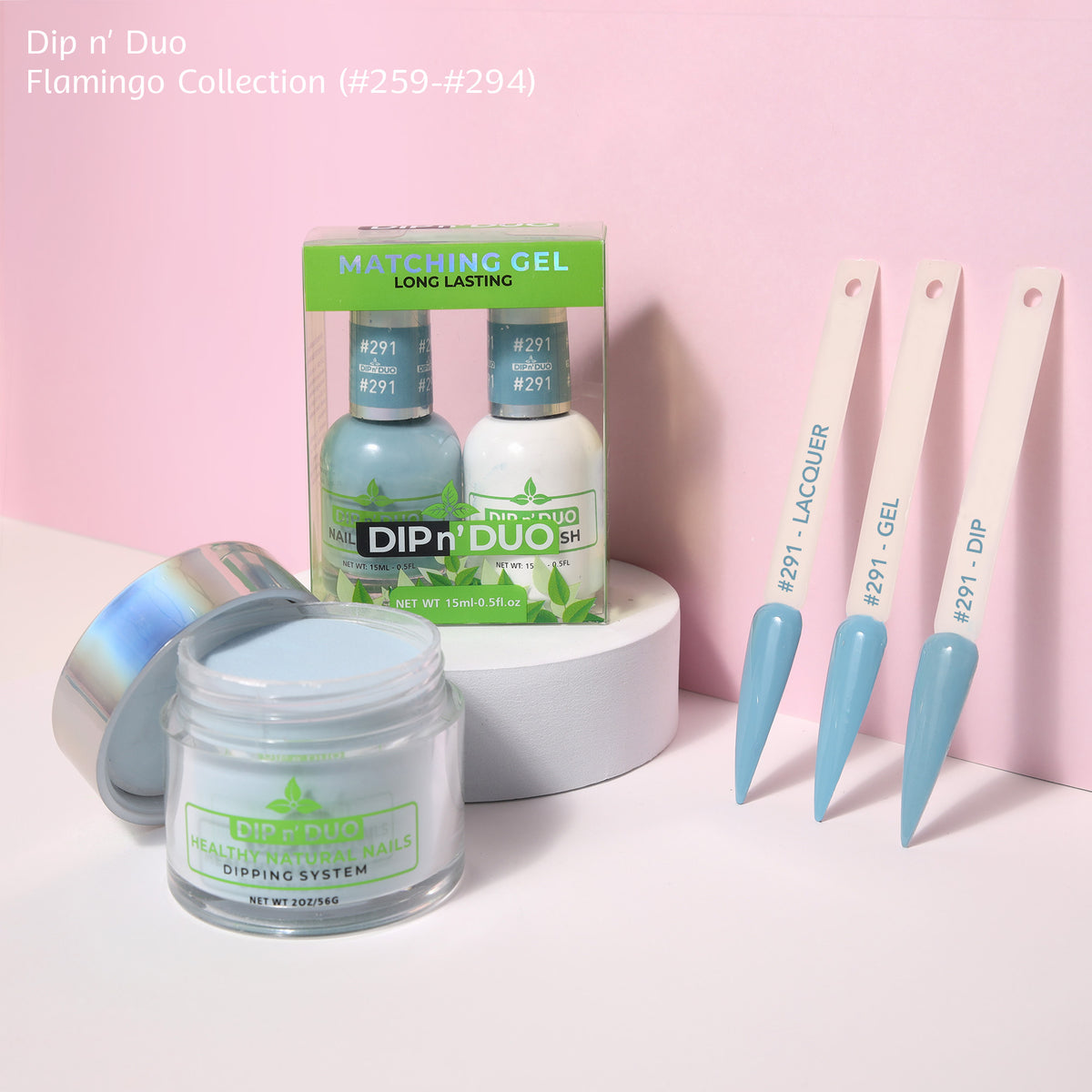 Dip n Duo Flamingo Collection Color 291 Gel polish Nail Lacquer Dipping Powder